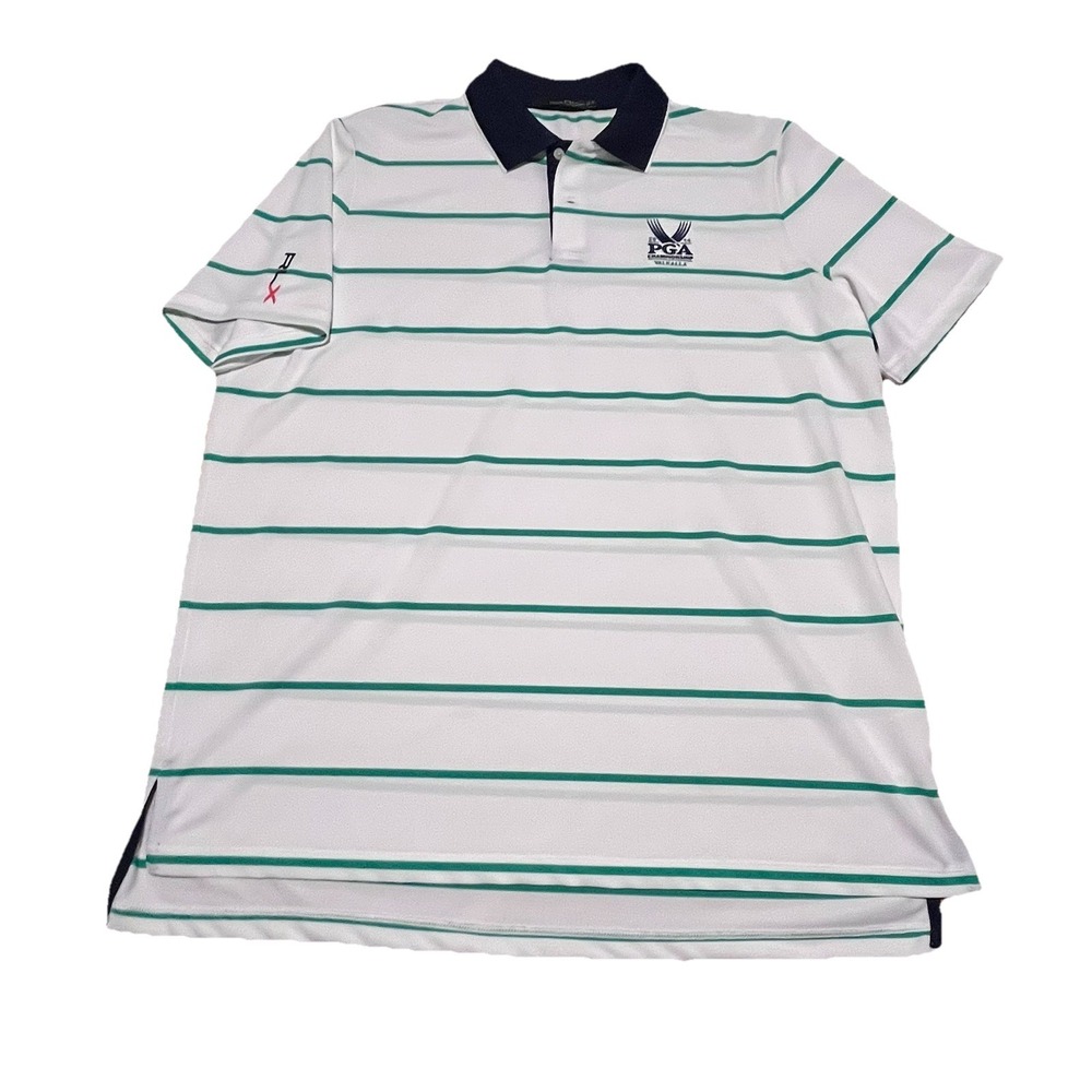 RLX Ralph Lauren Blue White‎ Green Polo Shirt PGA Championship Valhalla 2014 XL